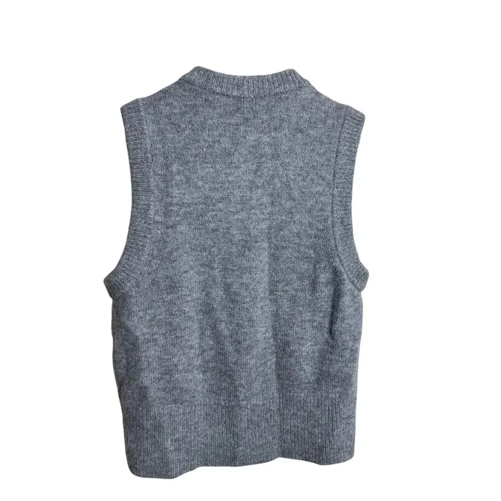 L'Academie by Marianna Krysten Alpaca Wool Button Sweater Vest size M